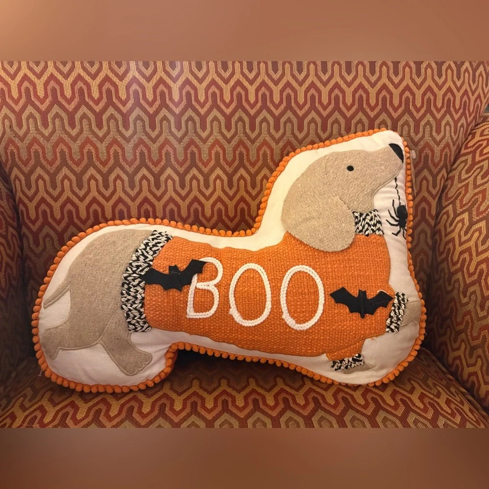 Halloween Dog Plush pillow - Orange and Cream